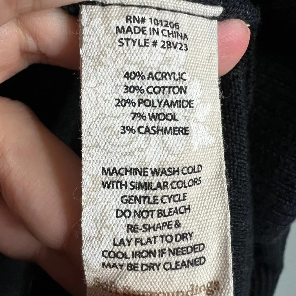 Soft Surroundings Black Tunic Sweater Split Hem Scoop Neck High Low Oversized XS - Image 4