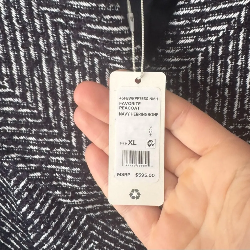 Favorite Daughter‎ Peacoat Oversized Herringbone Navy XL Blue - Image 7