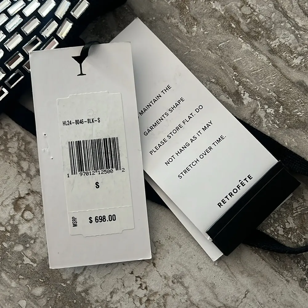 Retrofete Kyree Embellished Knit Dress, Black Size S New with Tag - Image 11