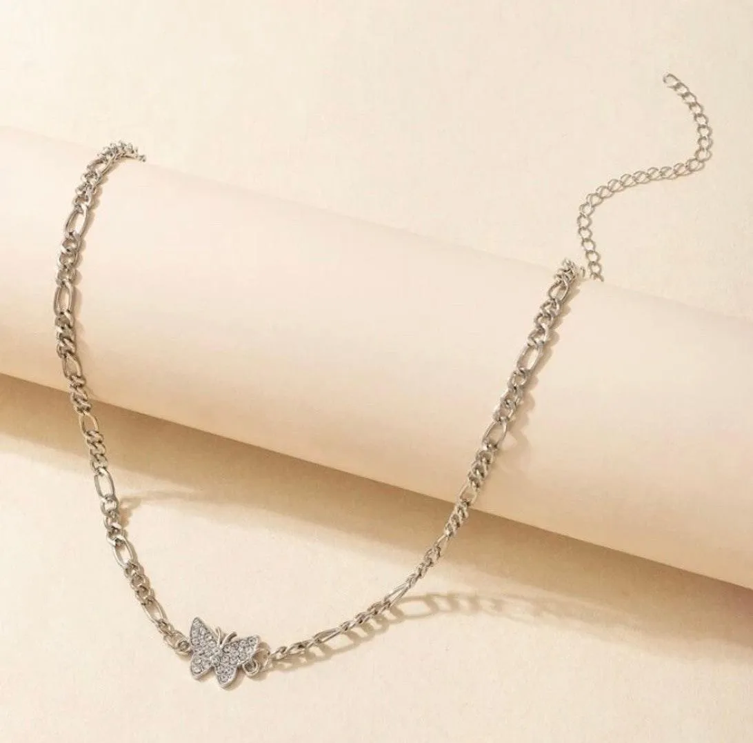 Boutique Silver Butterfly Choker Necklace  - Image 2