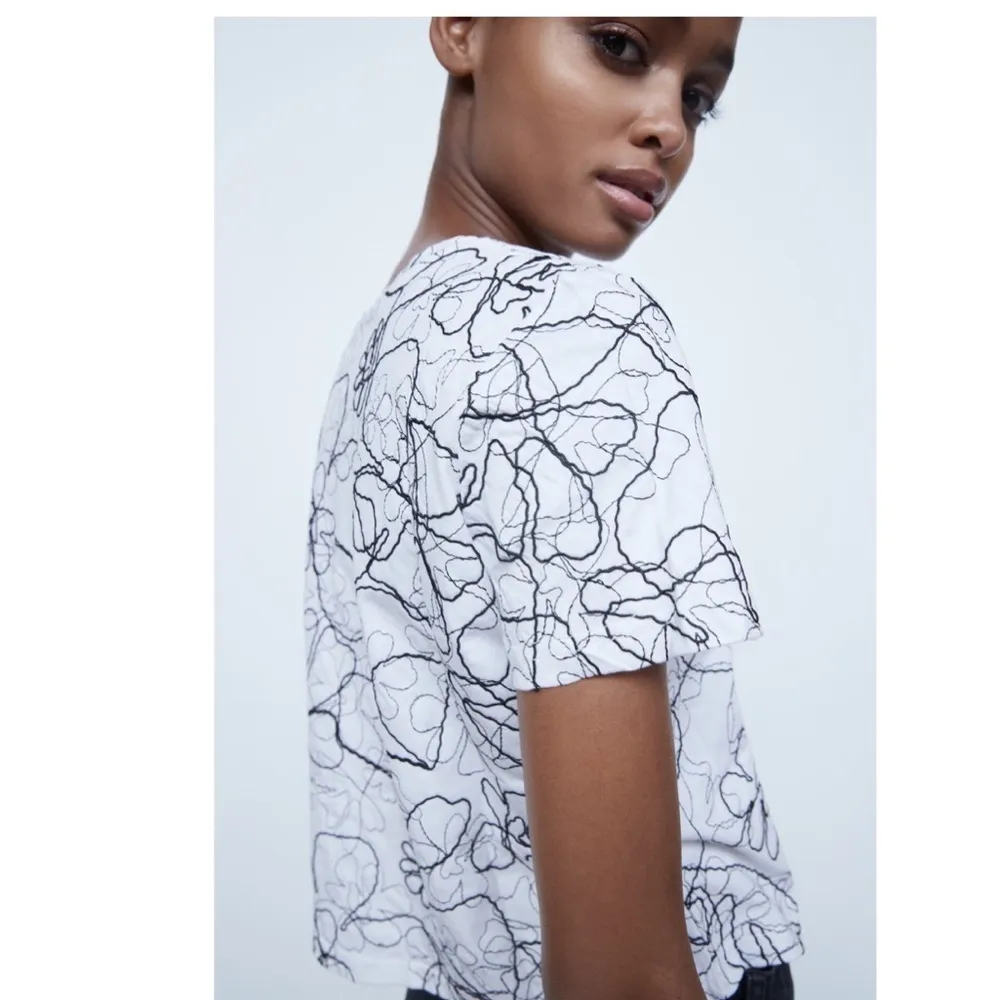 NWT ZARA EMBROIDERED COTTON BLOUSE MEDIUM - Image 3