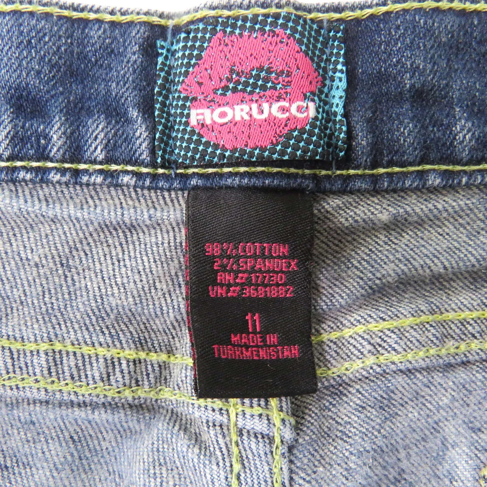 Y2k Vintage Fiorucci Angels Patch Low Rise Distressed Flared Jeans Size 11 29" - Image 8