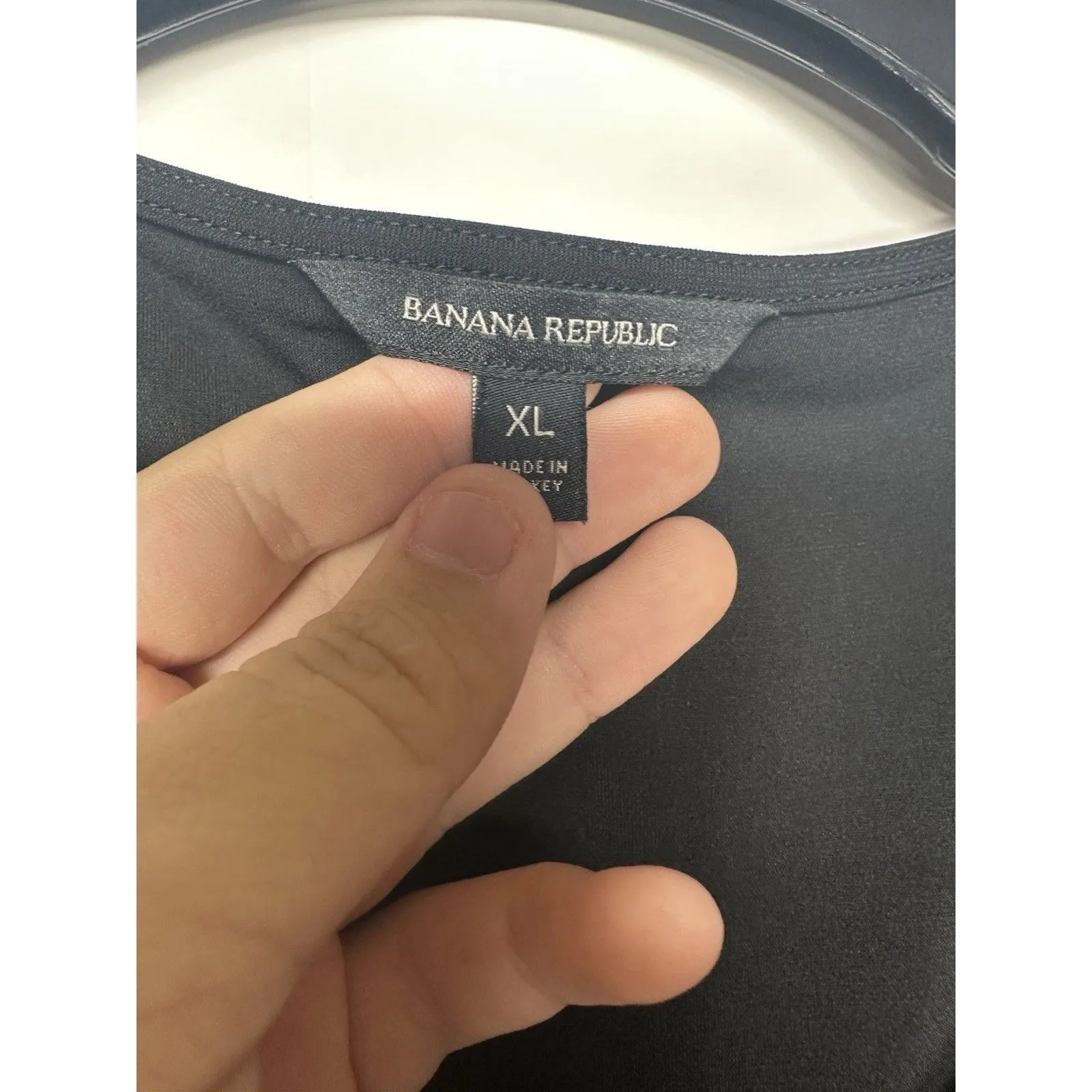 Banana Republic Women’s Top Size XL Black Long Sleeve Draped Surplice Blouse - Image 6