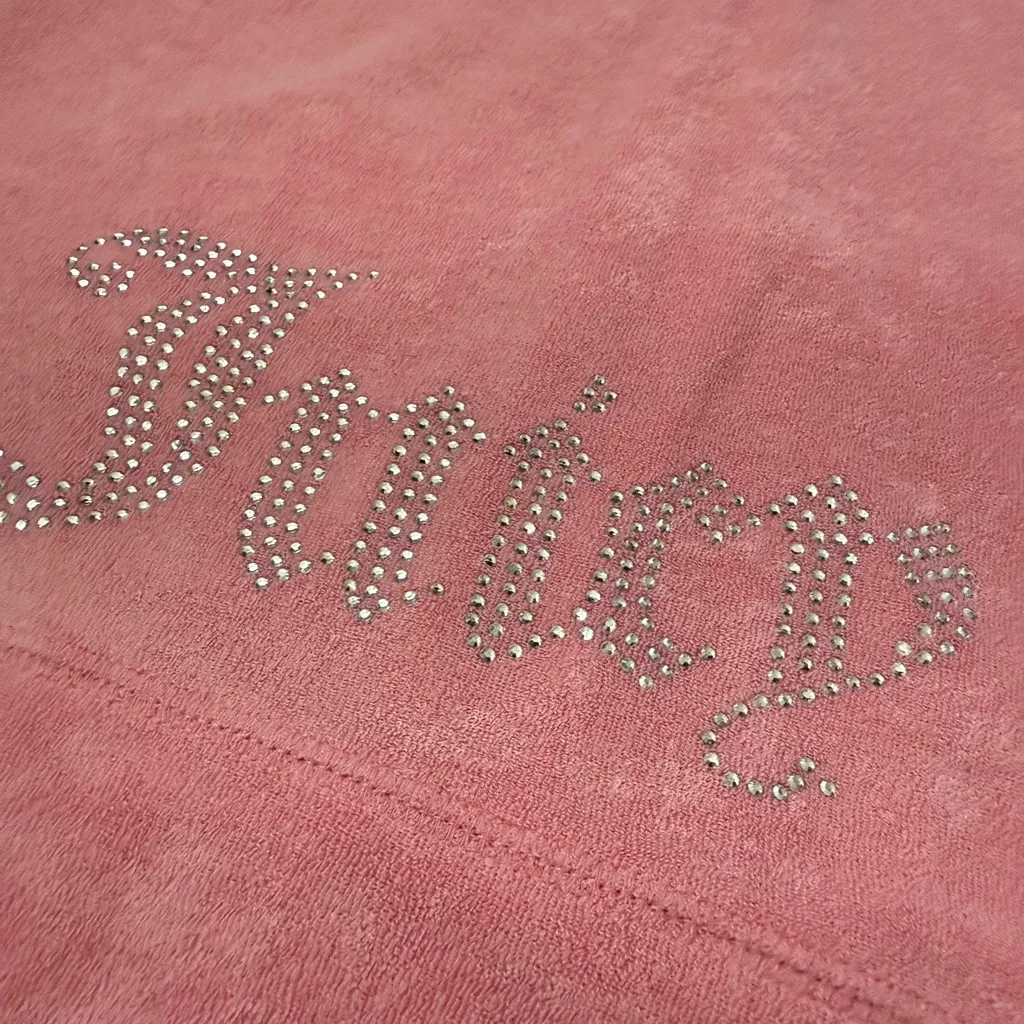 Juicy Couture Bling Terry‎ Shortie Set Hoodie & Shorts - Size L - Flamingo - NWT - Image 6