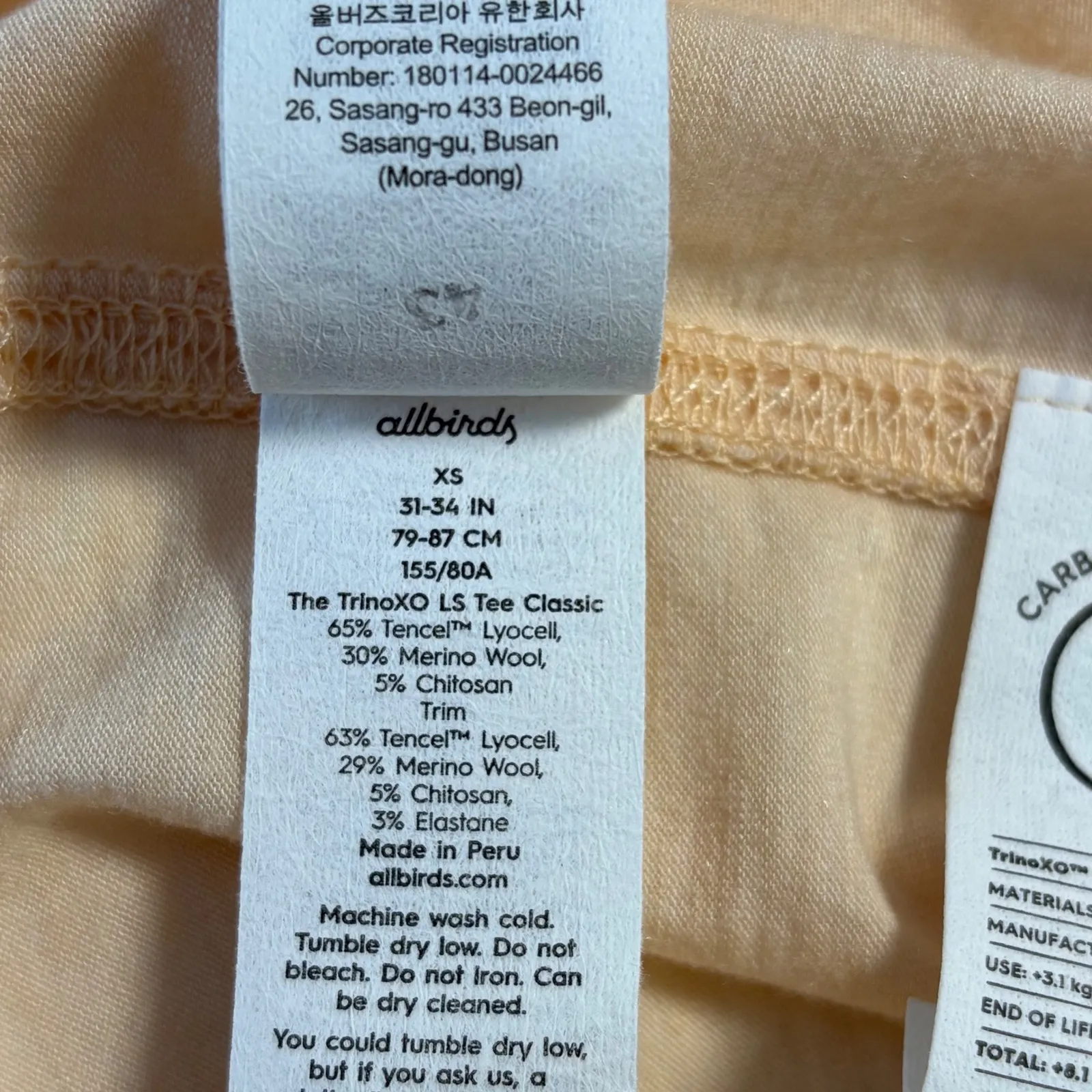 Allbirds Womens‎ TrinoXO Long Sleeve Tee Merino Wool Blend XS NWT Minimalist - Image 5