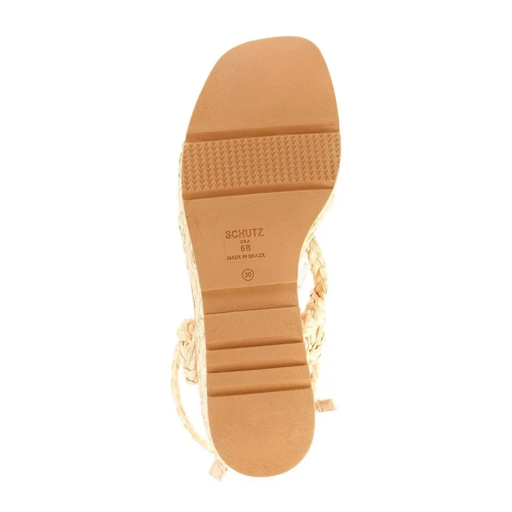 NEW  Revolve* Geissa Platform Wedge Espadrille Sandals Nude, Size 11B $158 - Image 11
