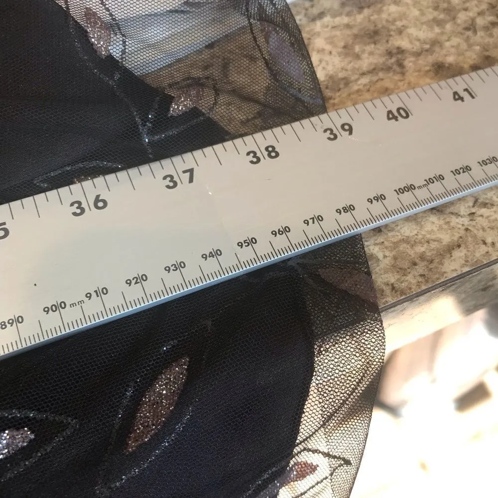 Ynes Black and Silver Spaghetti Dress Formal Prom Small - Image 6