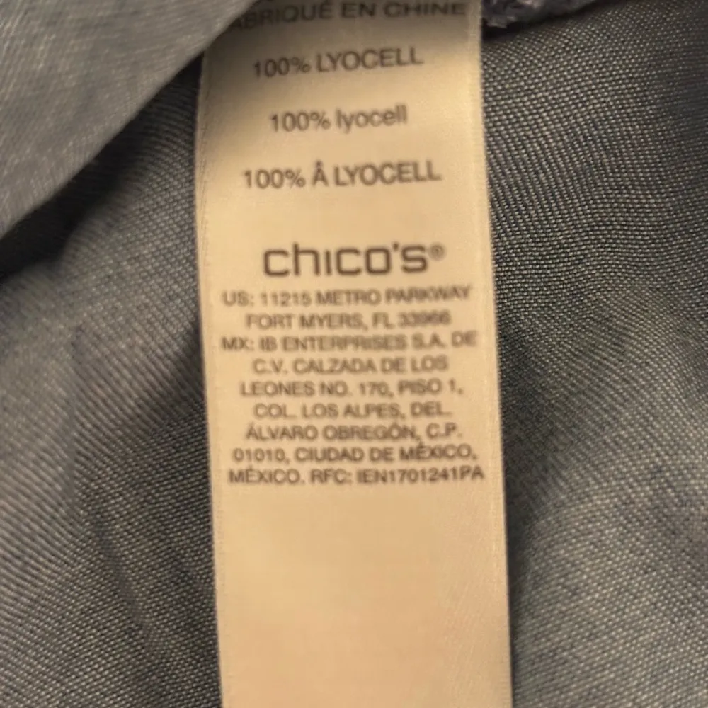 Chico's Dark Blue Denim Shirt - Image 3