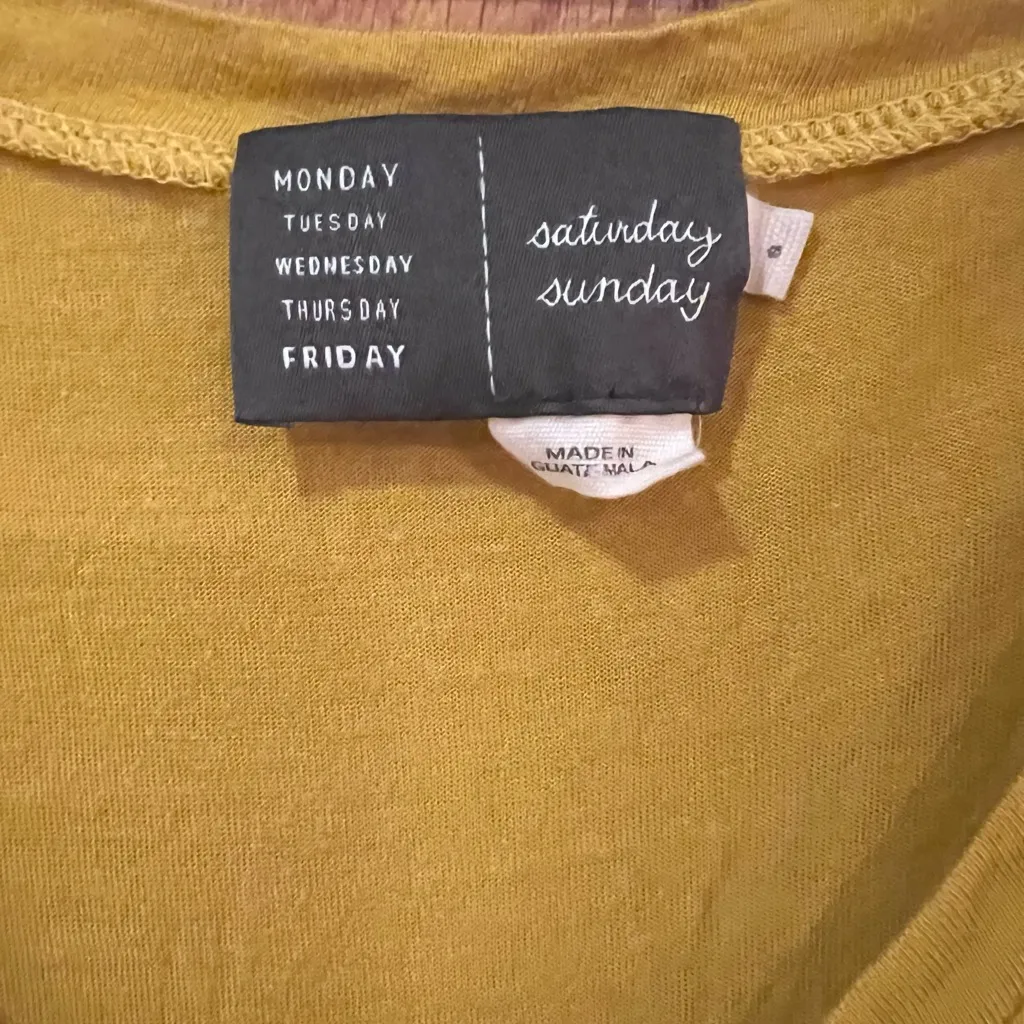 Saturday‎ Sunday by Anthropologie Yellow Tiered Ruffle Maxi Dress Size Small - Image 7