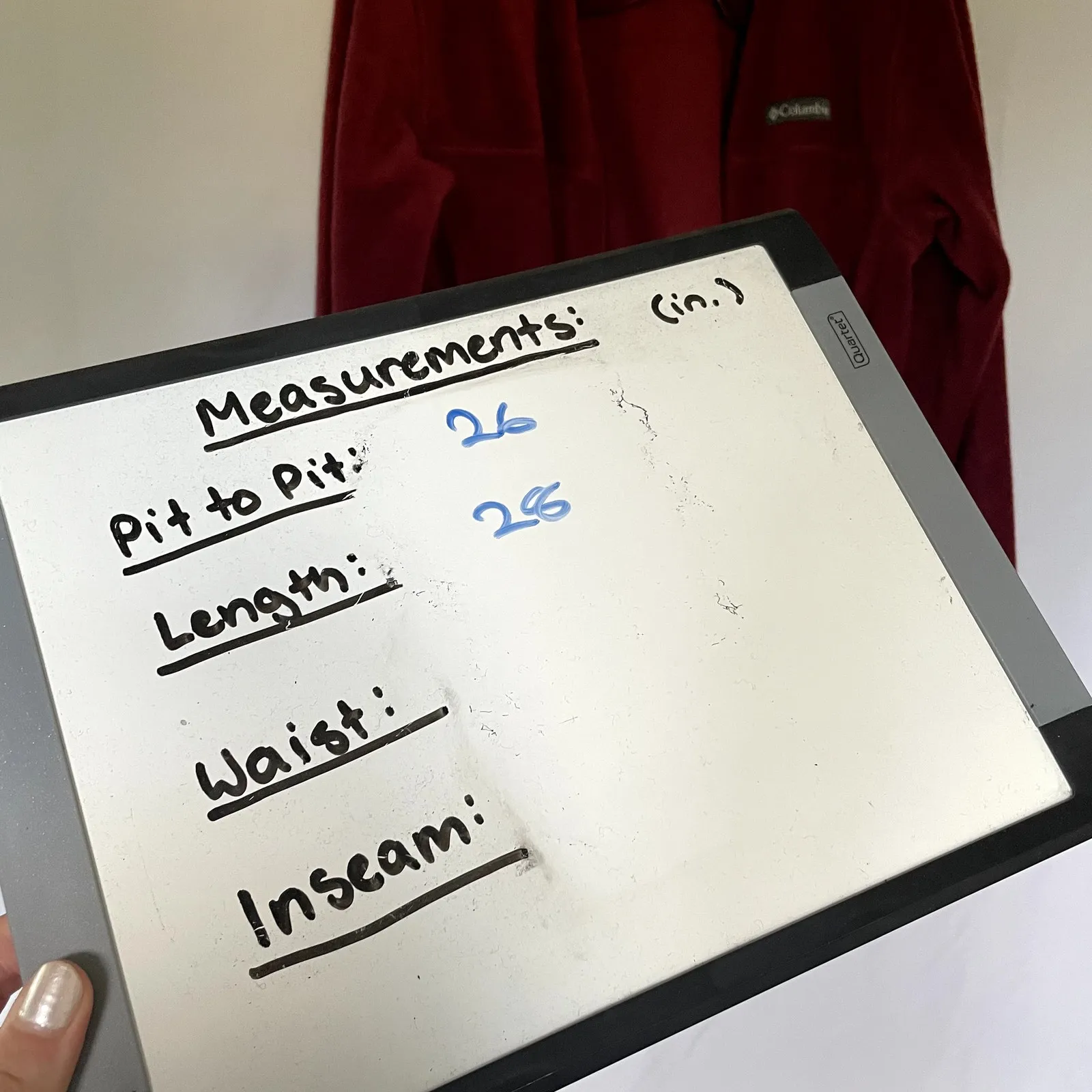 Columbia red fleece full zip sweater women's size large warm pockets fall soft - Image 5