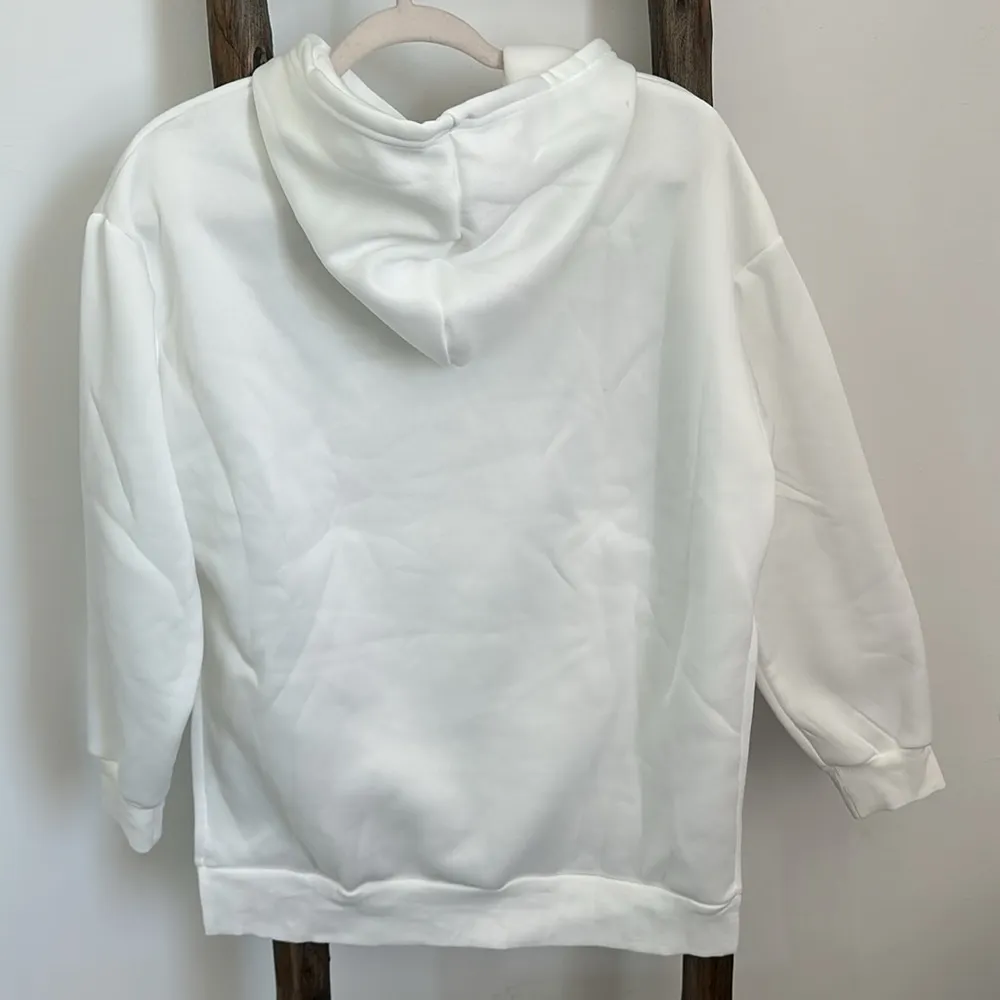 NEW White and Green Nope Not Today Print Hoodie Split Sweatshirt - Image 10