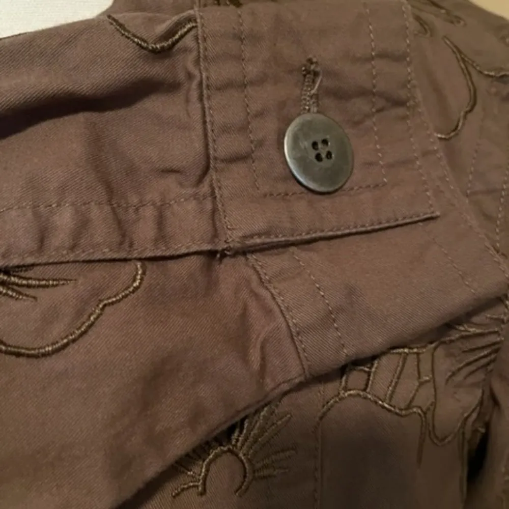 Vintage Together Embroidered Brown Blazer Jacket Size 4 - Image 5