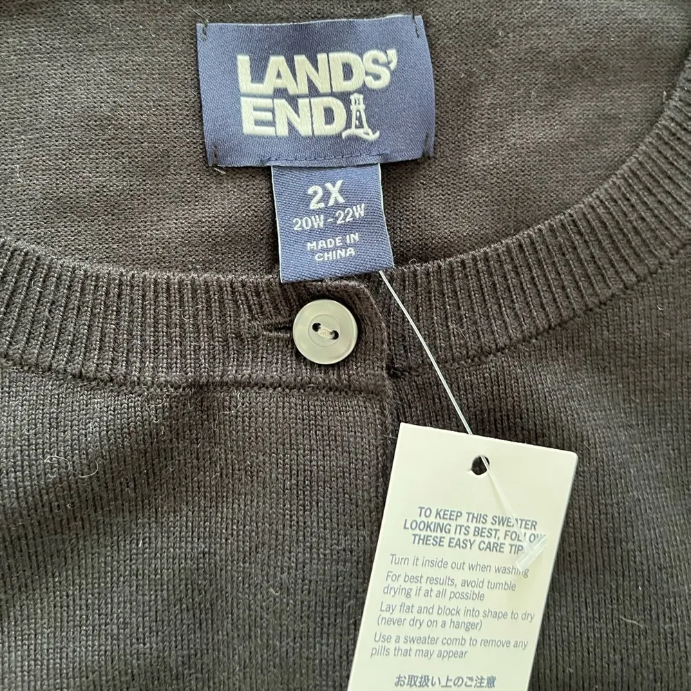 Lands' End NWT:  Black cardigan - Image 4