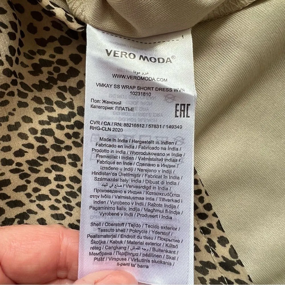 NWT ASOS Vero Moda Wrap Dress Nomad Lola Leopard Cheetah Sz Medium Animal Print - Image 7