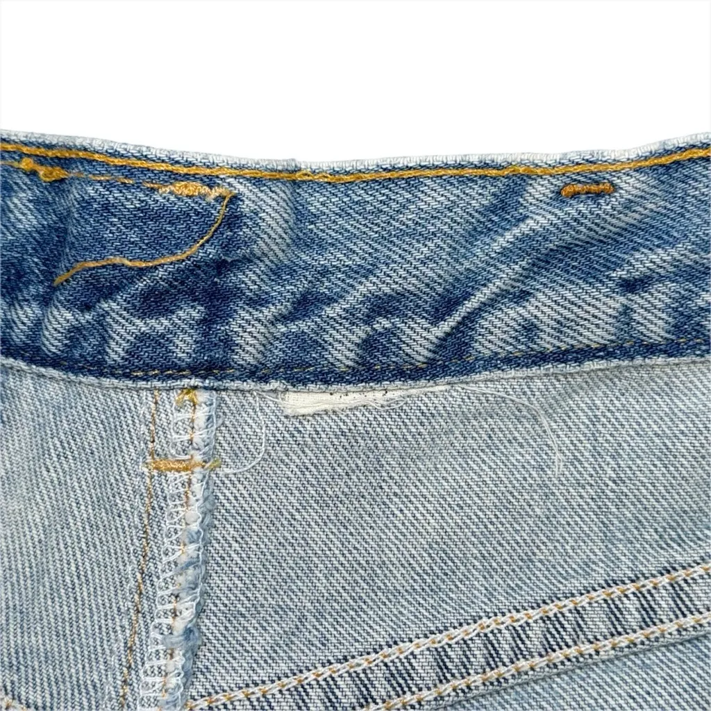 Vintage Reworked Levi’s High Rise Cut Off Denim Shorts Women’s 26 Light Wash - Image 5