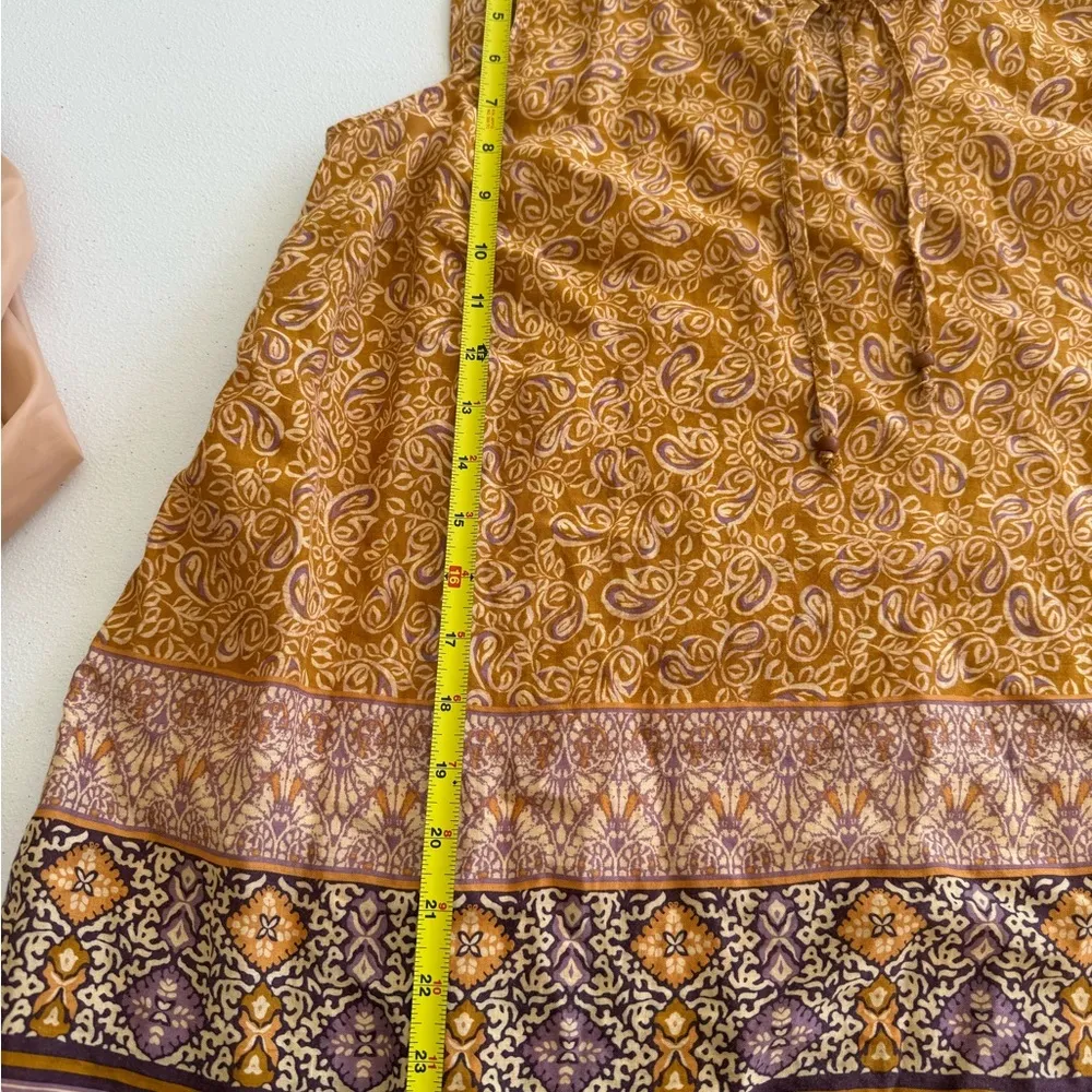 J Jill Canyon Border Print Tank Top Tigers Eye Wood cut Paisley Sz Petite Medium - Image 8