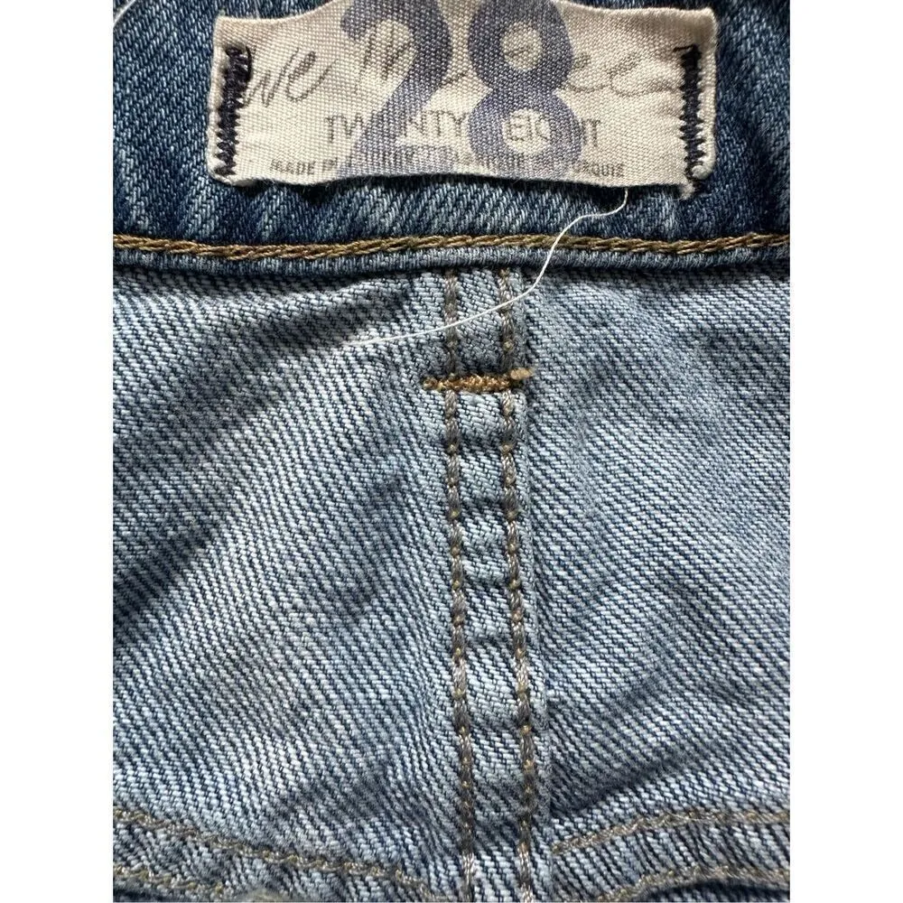 Free People Hallie Distressed Short Mini Denim Skirt in Midstone Sz 28 - Image 6