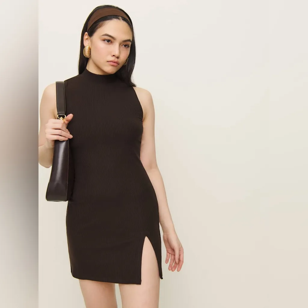 Reformation Skylar Knit Dress, Cafe Color, Size X-Small, $128 - Image 5