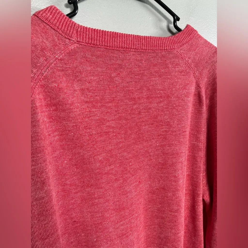 J. Crew - Cotton Linen Crewneck Sweater Heather Red Crewneck M L W XL College - Image 7