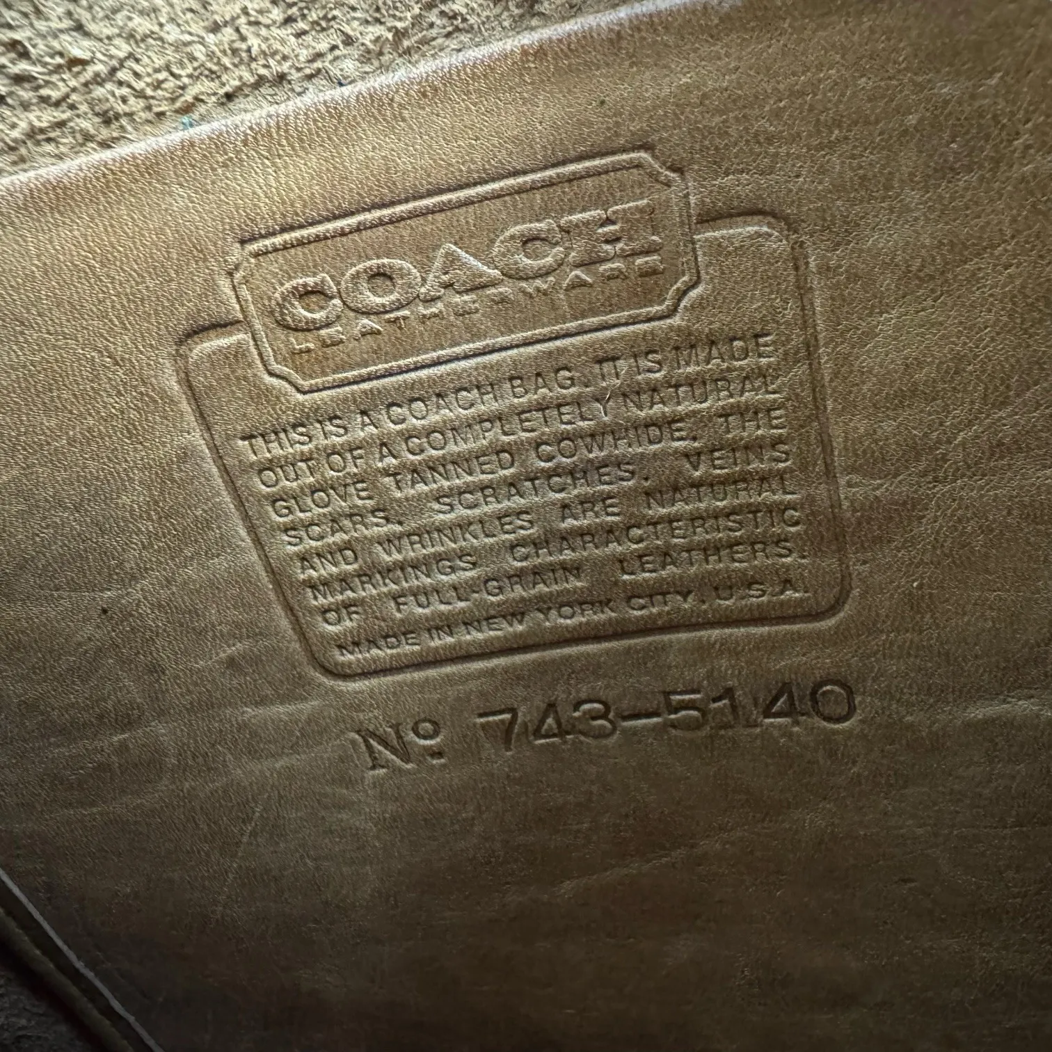 Vtg Coach NYC 5140 Standard Clutch‎ Wristlet Shoulder Bag Pre-1994 British Tan - Image 9