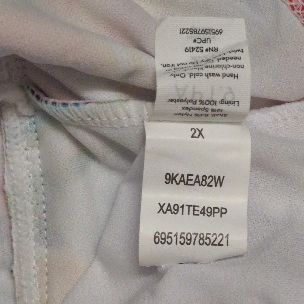 NWT Apt. 9 Batik Halter Tankini Top Multicolor Tropical Ruched Size 2X New - Image 7