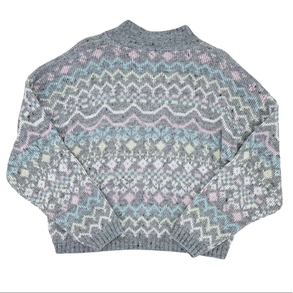 Vintage 80s 90s Croquet Club Women's Soft Pastel Grey Acrylic Knit Sweater Ski Gray Size undefined - Image 2