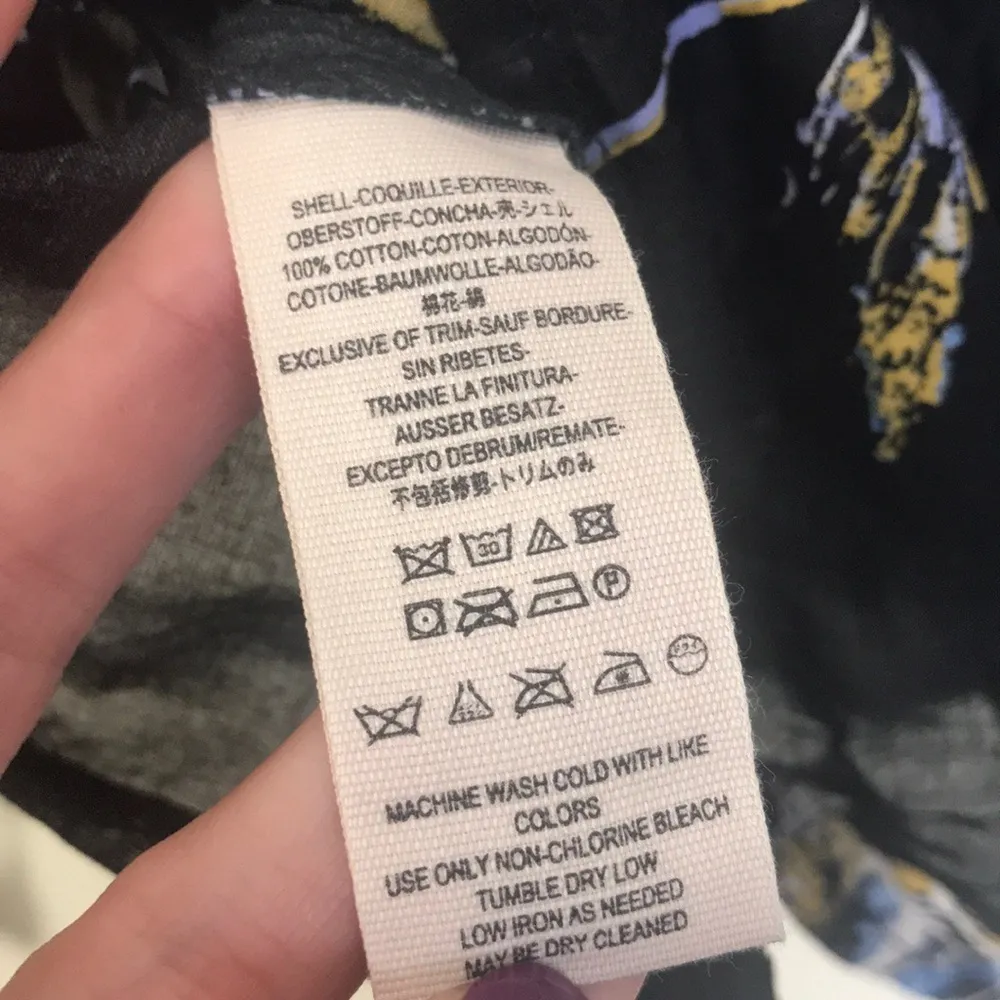 Free People Square Neck Floral Peasant Top Black - Image 9