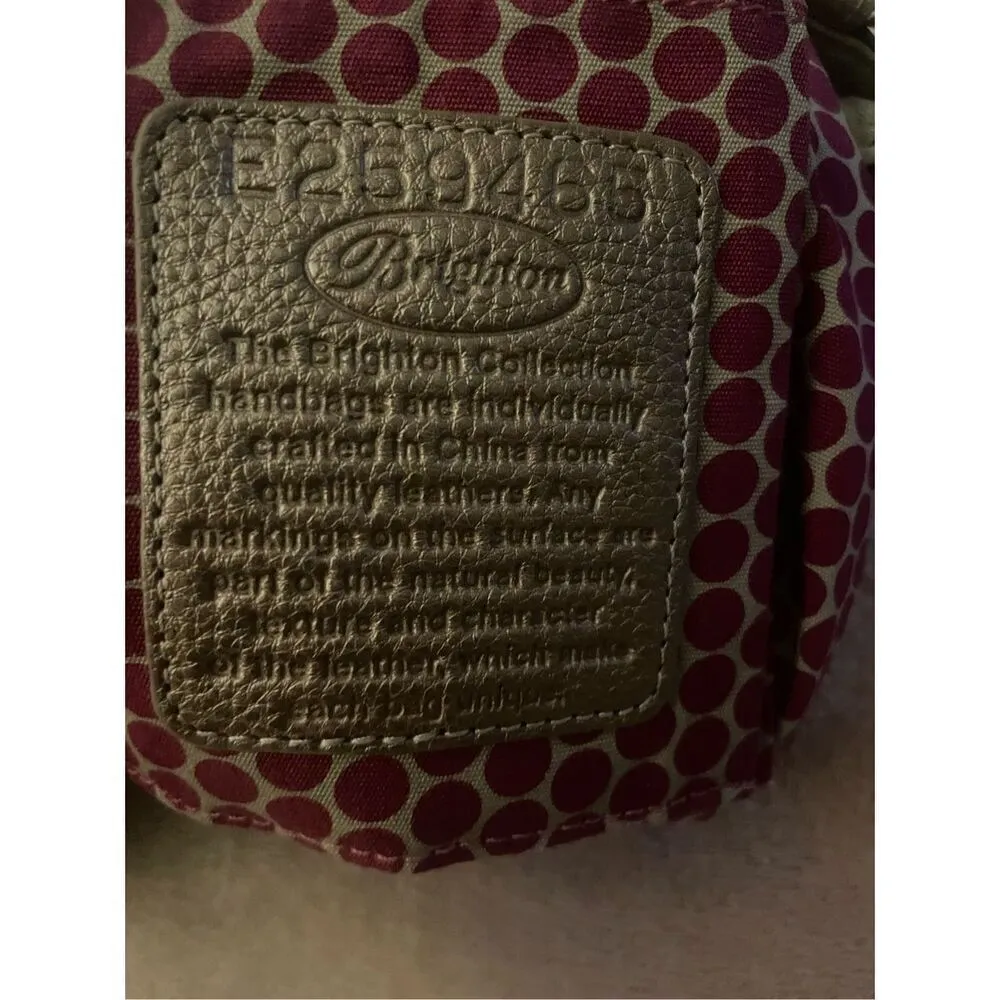 Brighton Gold Tone Leather Shoulder Bag Faux Croc Embossed Crossbody - Image 9