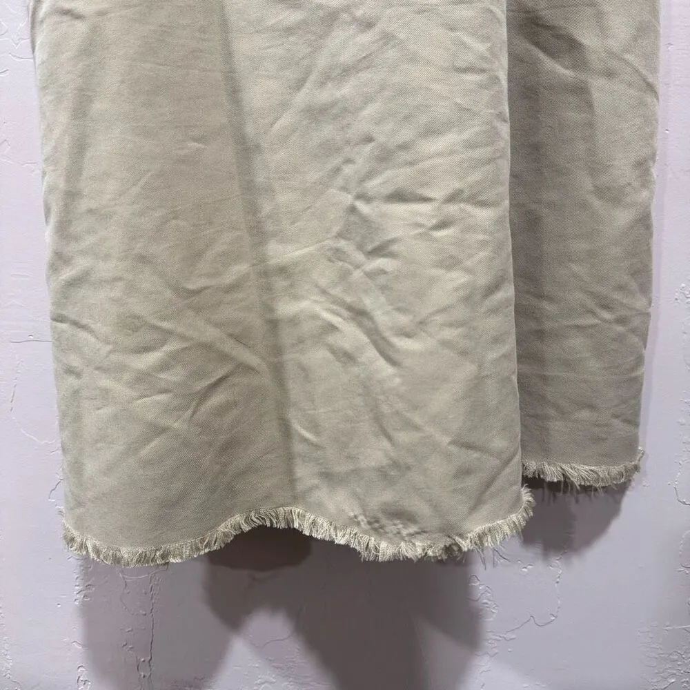 Directives Lyocell Khaki Jumper Dress overall dress Pockets Adjustable Straps Tan Size L - Image 5