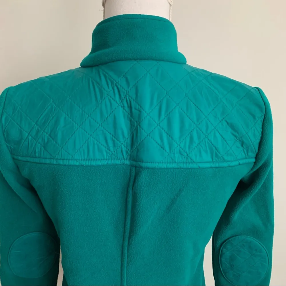 EUC Talbots Petite Quilted Fleece Zip Up Green Jacket Size P - Image 13