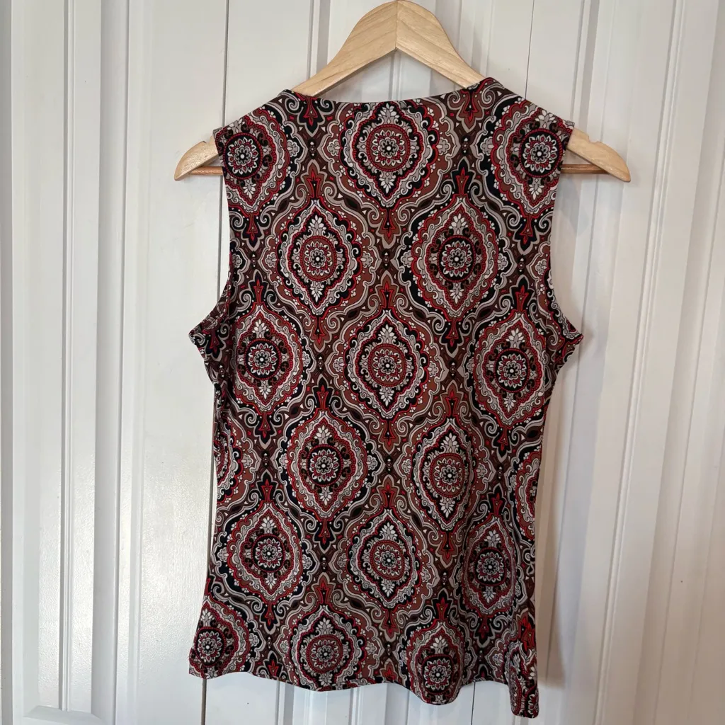 Tommy Hilfiger Red Paisley Tank Top Size‎ Small - Image 2