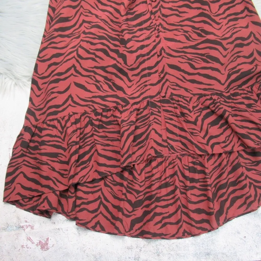 RAILS Jade Rust Tiger Stripe Hi-Low Button Front Midi Dress Women’s XS NWT - Image 7