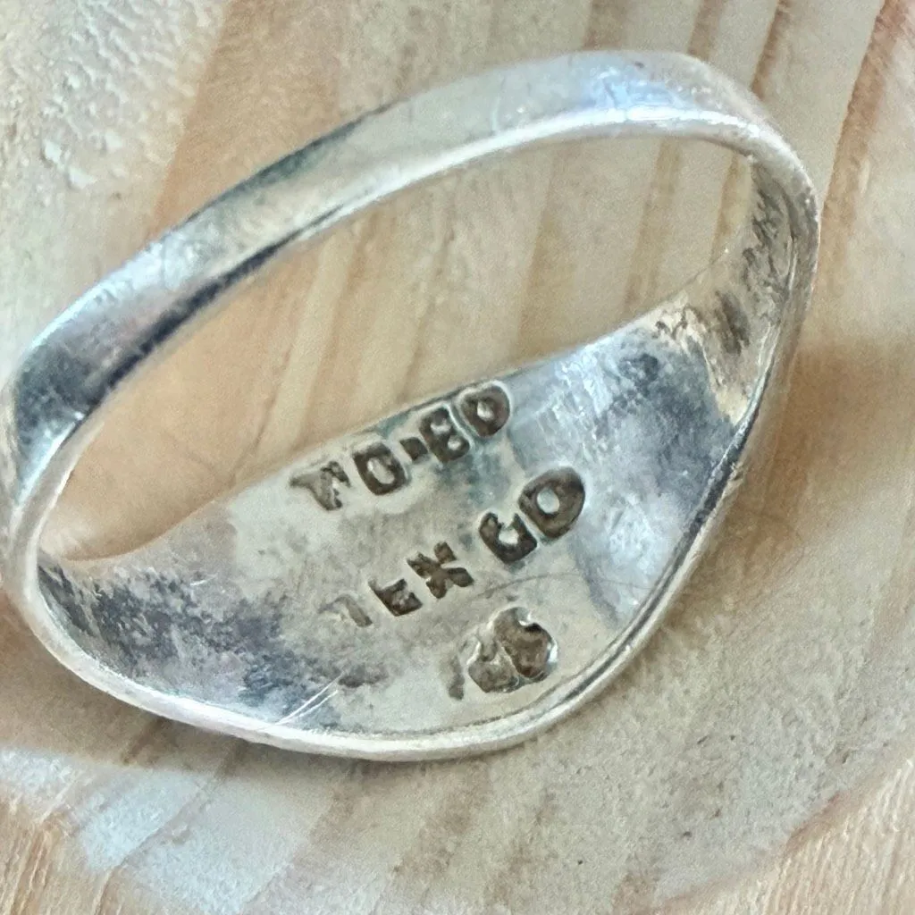 Vintage Mexico Taxco Sterling Silver Abstract Leaf Ring - Image 6