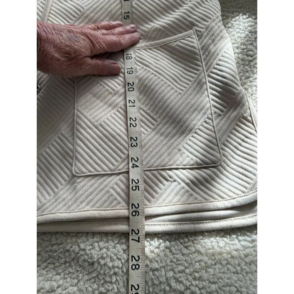 Sanctuary Anthropology Textured Knit Snap Close Shacket Jacket Cream Size S - Image 13