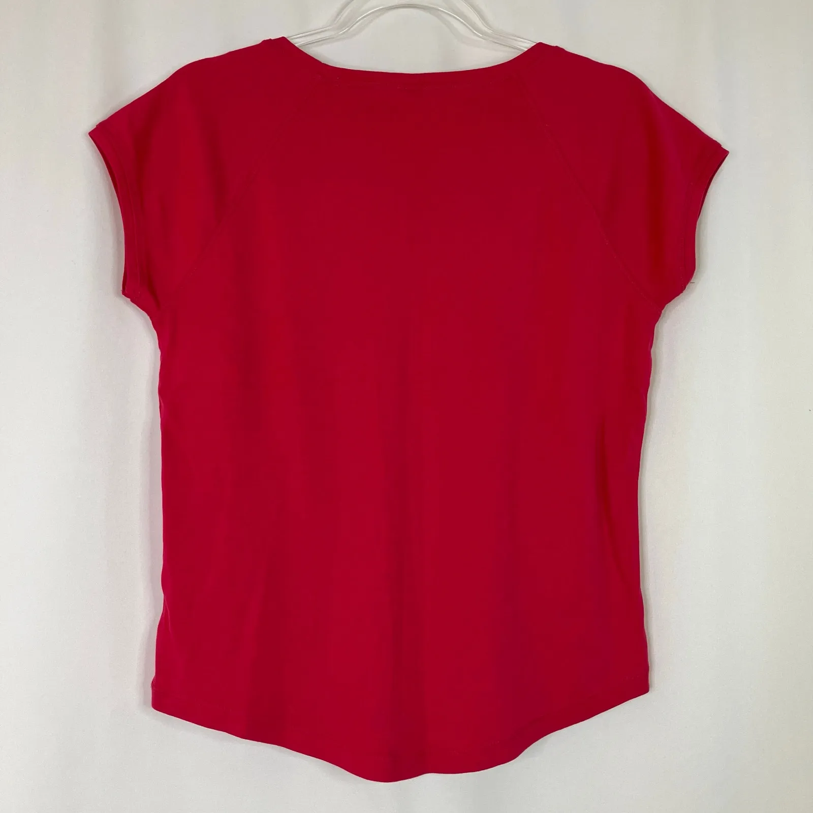 Talbots | Magenta Pima Cotton Casual Scoop Neck Short Sleeve Tee Shirt Womens L - Image 4