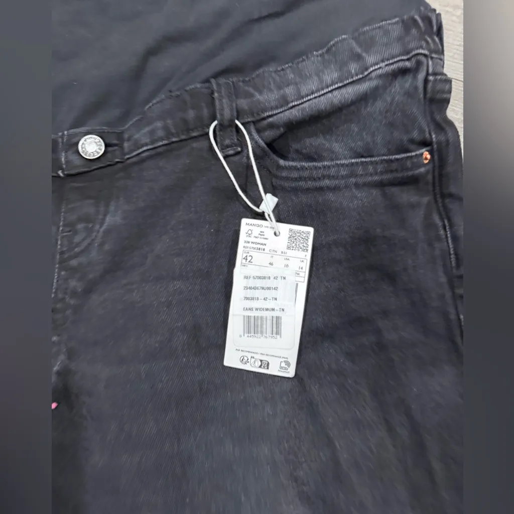 Mango Black Denim wide leg maternity Jeans - Image 7
