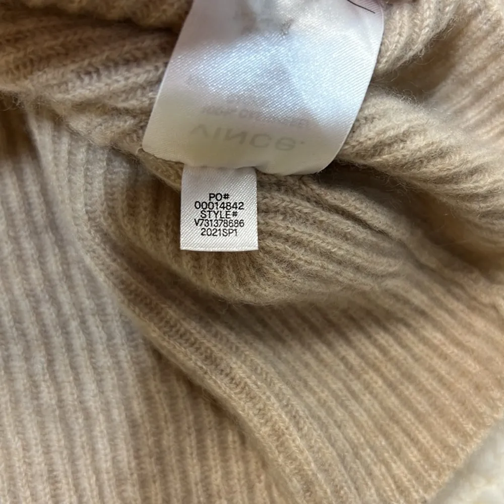 VINCE 100% Cashmere Ribbed Square Neck Smokey Quartz Sweater Size XLarge - Image 6