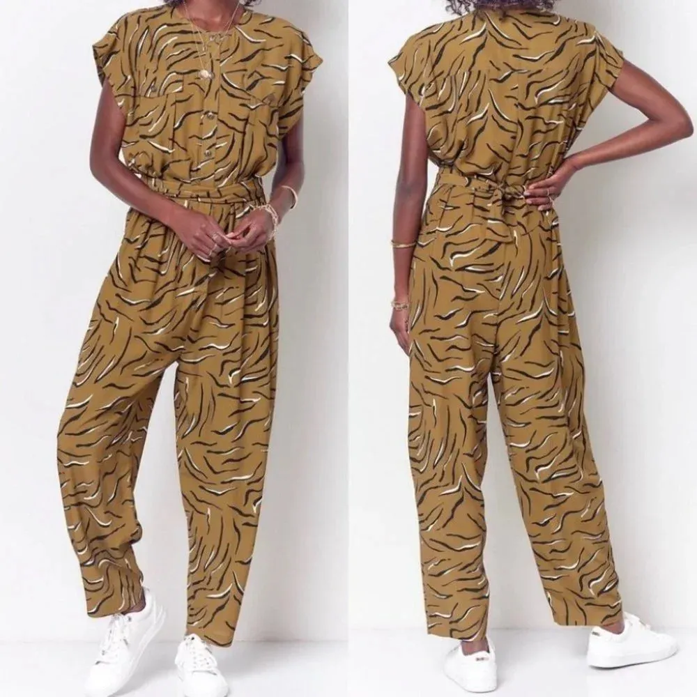 Anthropologie Corey Lynn Calter Cody Oliver Tiger Print Jumpsuit - Image 5