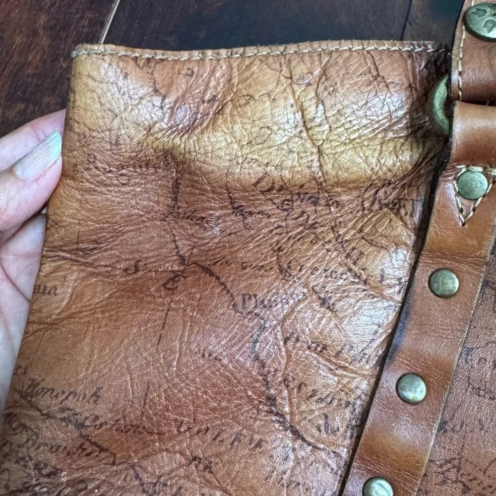 Patricia Nash Cognac Benvenuto Leather Tote Signature Map Collection - Image 16