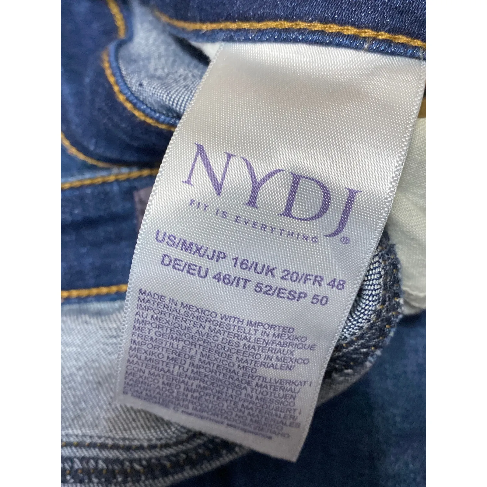 NYDJ Barbara Bootcut Women's Blue High Rise Dark Wash Flare Denim Jeans Size 16 - Image 6