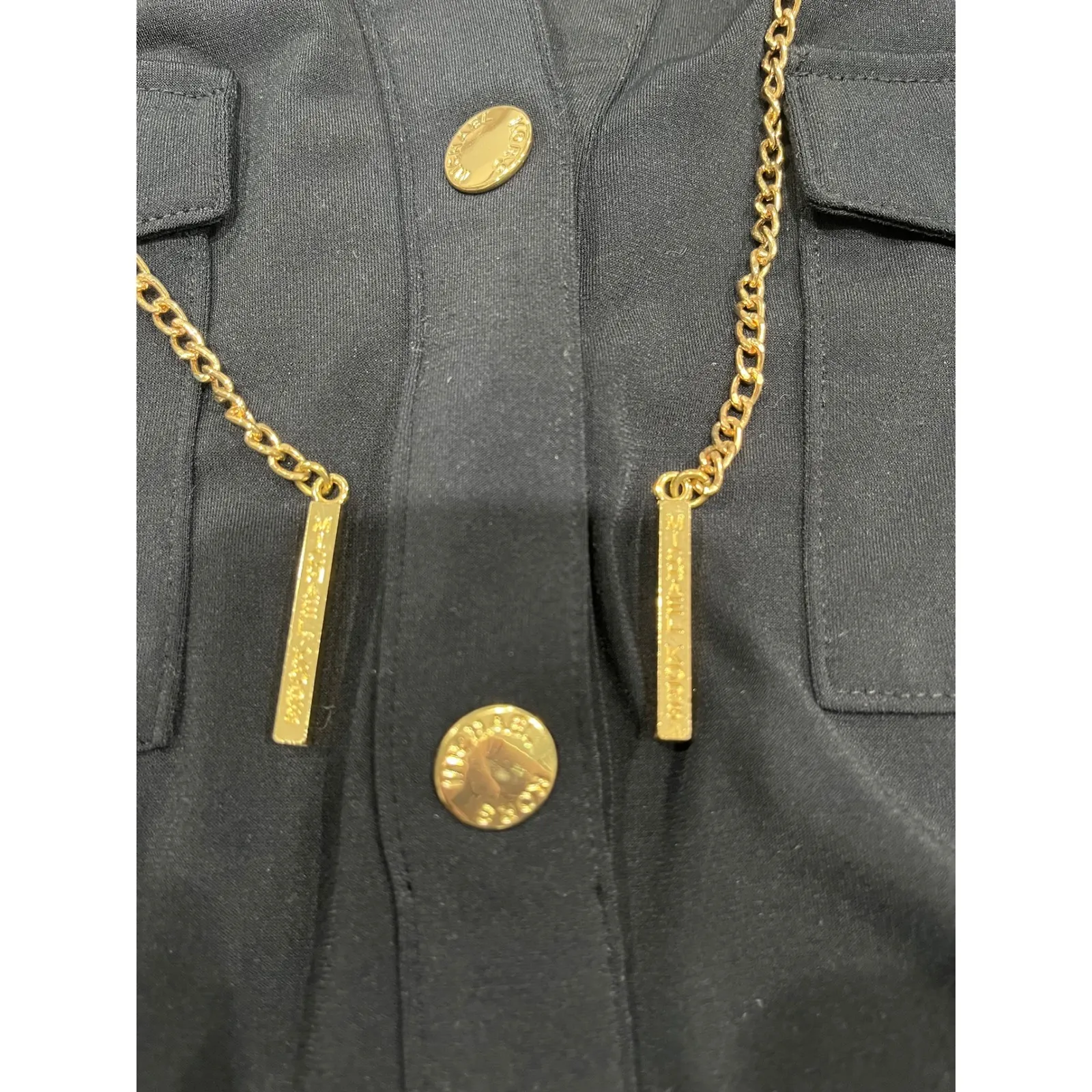 Michael Kors black‎ Shirt Dress Gold Chain Detail Career Wear Small - Image 2