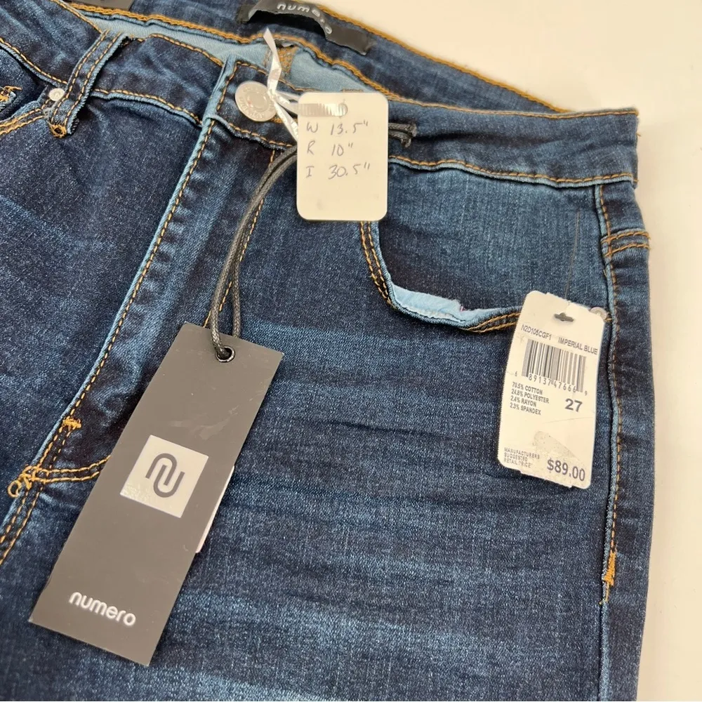 Numero Verona High Rise Skinny Indigo Blue Jeans Size 27 NWT - Image 8