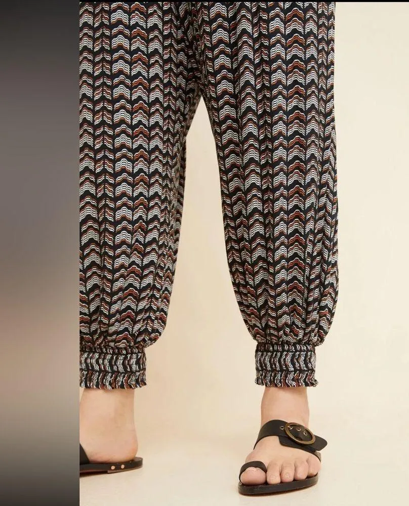 Anthropologie Women's Black Orange Aniya Pull On Balloon Jogger Pants XS EUC - Image 4