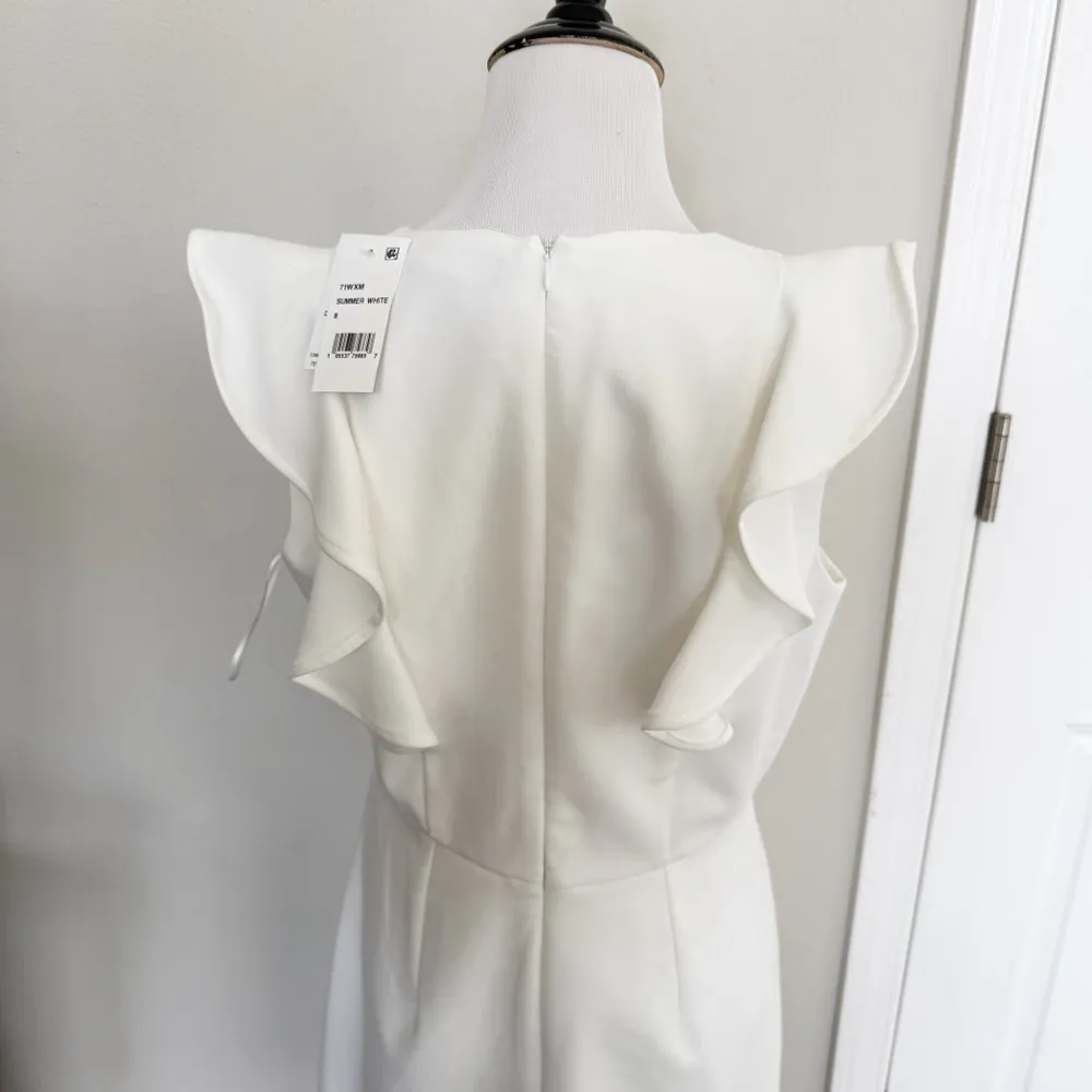NWT French Connection White Ruffle Mini Dress size 8 - Image 6