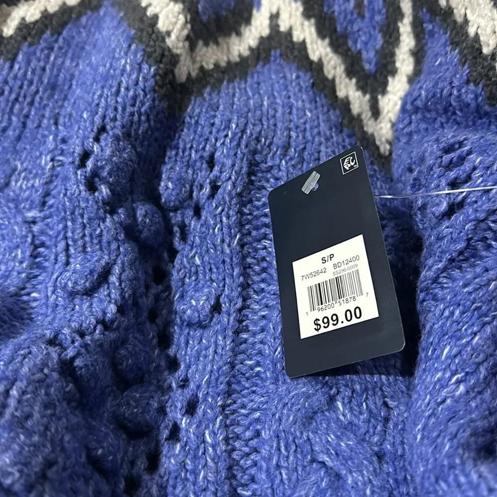 NWT Lucky Brand Women's Fair Isle Cable Knit Crewneck Sweater - Image 9