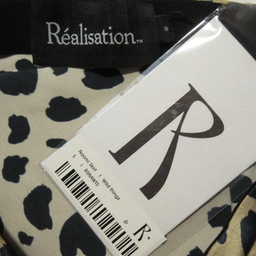 NWT Realisation Par Naomi Midi in Wild Things Leopard Print Slip Skirt S - Image 4