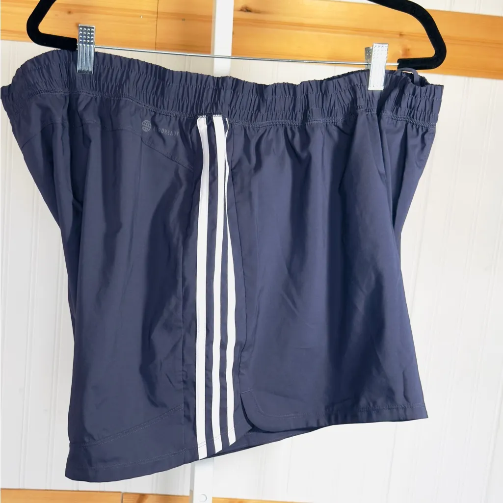 NEW Women's Adidas Pacer 3-Stripes Woven Shorts, Navy Blue, Size 4X - Image 4