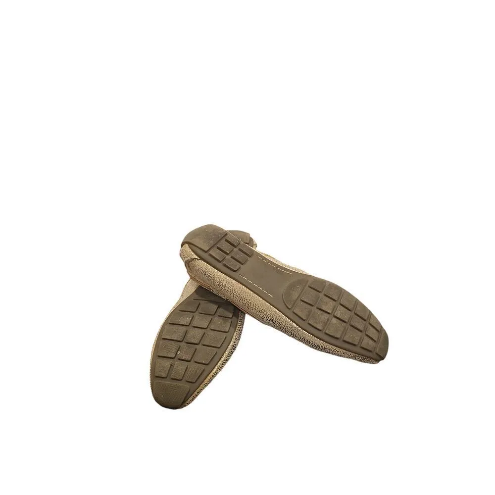 Clark Artisan Gold Speckled Slip On Dunbar Driving Shoes Size 6.5M Comfort Soft - Image 6