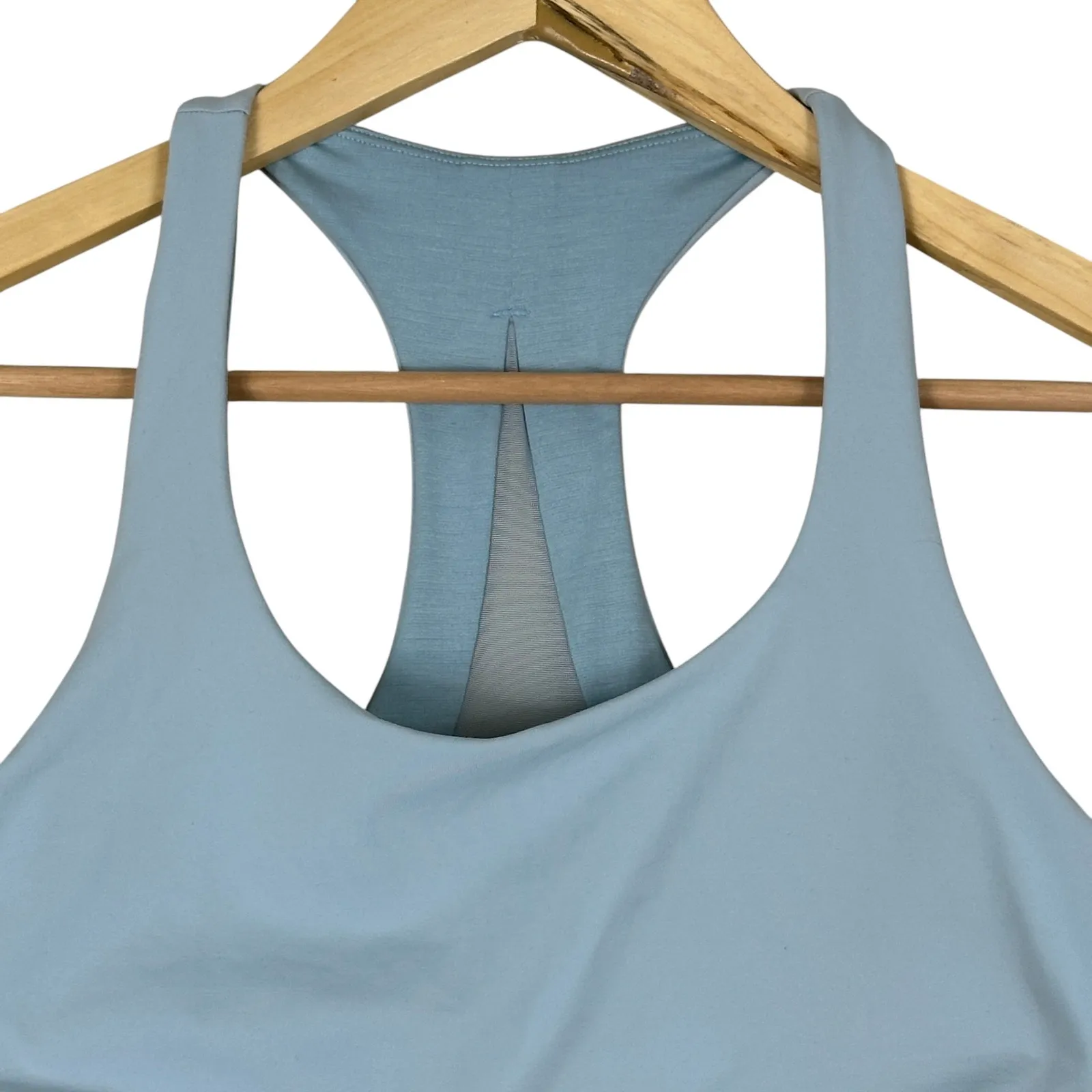 Lululemon Invigorate Sports Bra Womens 10 Blue Haze Racerback Mesh Athleisure - Image 3