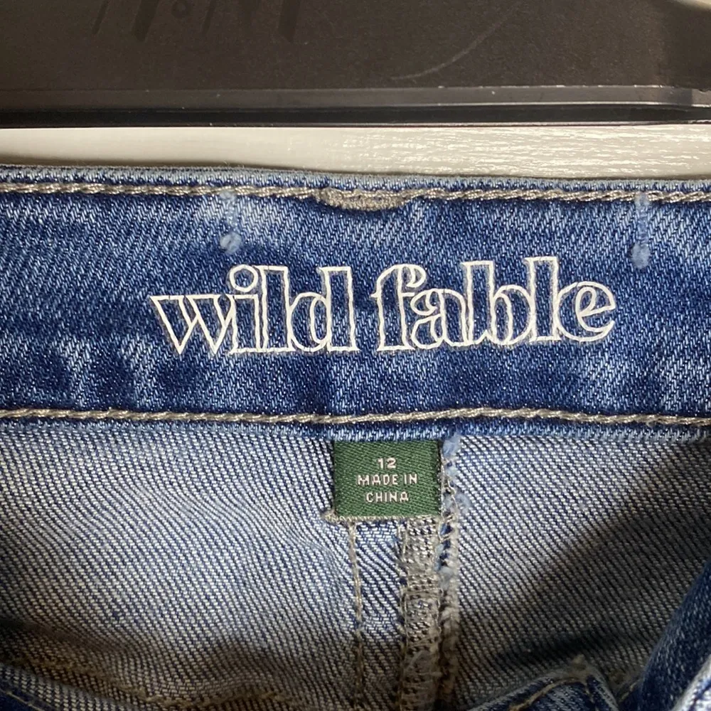 Wild Fable ombré denim bleached raw hem jean skirt - Image 5